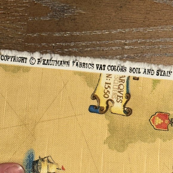 Vintage P Kaufmann WORLD EXPLORERS Fabric 1+ yards - Picture 7 of 7
